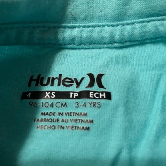 Hurley size 4 or 3-4years decorative tshirt - Picture 3 of 4